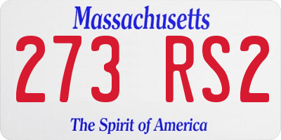 MA license plate 273RS2