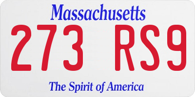 MA license plate 273RS9