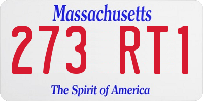 MA license plate 273RT1