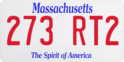 MA license plate 273RT2
