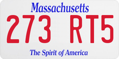 MA license plate 273RT5
