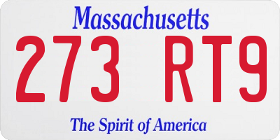 MA license plate 273RT9