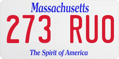 MA license plate 273RU0