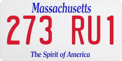 MA license plate 273RU1