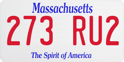 MA license plate 273RU2