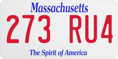 MA license plate 273RU4