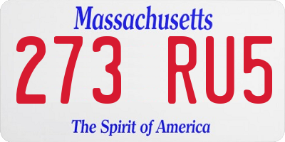 MA license plate 273RU5