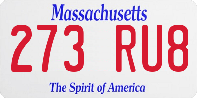 MA license plate 273RU8