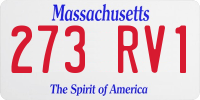 MA license plate 273RV1