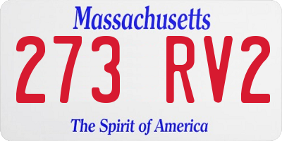MA license plate 273RV2