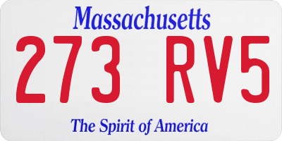 MA license plate 273RV5