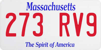 MA license plate 273RV9