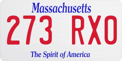 MA license plate 273RX0
