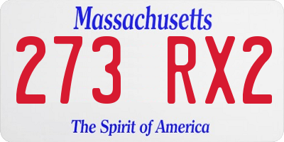 MA license plate 273RX2
