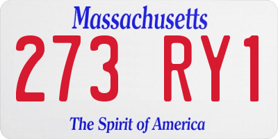 MA license plate 273RY1