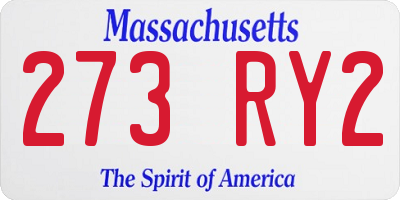 MA license plate 273RY2