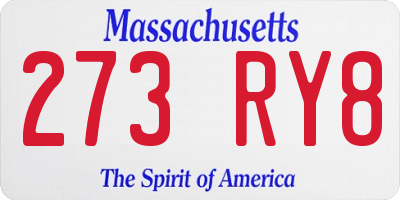 MA license plate 273RY8