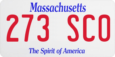 MA license plate 273SC0