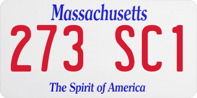 MA license plate 273SC1