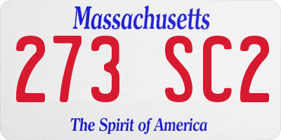 MA license plate 273SC2