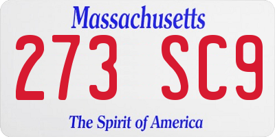 MA license plate 273SC9