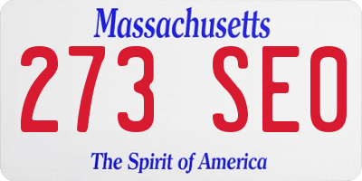 MA license plate 273SE0