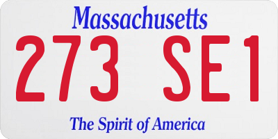 MA license plate 273SE1