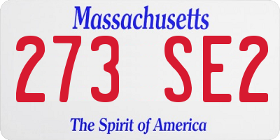 MA license plate 273SE2