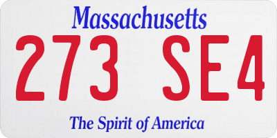 MA license plate 273SE4