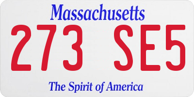 MA license plate 273SE5