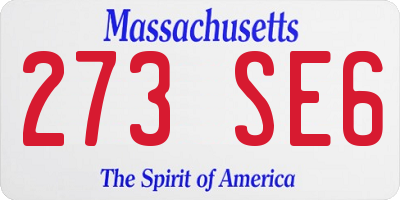 MA license plate 273SE6