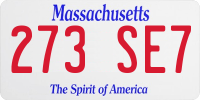 MA license plate 273SE7