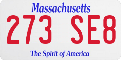 MA license plate 273SE8