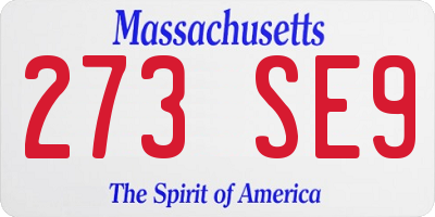 MA license plate 273SE9