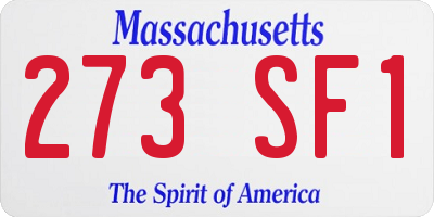 MA license plate 273SF1