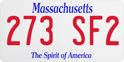 MA license plate 273SF2