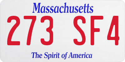 MA license plate 273SF4