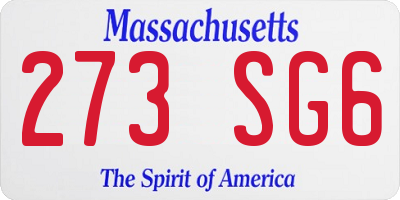MA license plate 273SG6