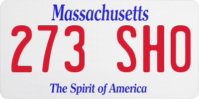 MA license plate 273SH0