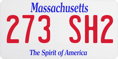 MA license plate 273SH2