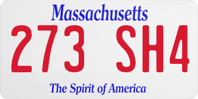 MA license plate 273SH4