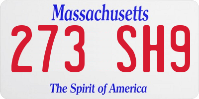 MA license plate 273SH9