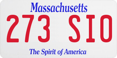 MA license plate 273SI0