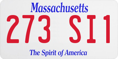 MA license plate 273SI1