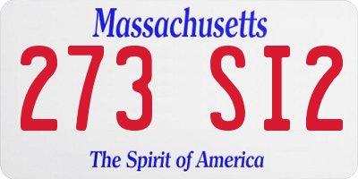 MA license plate 273SI2