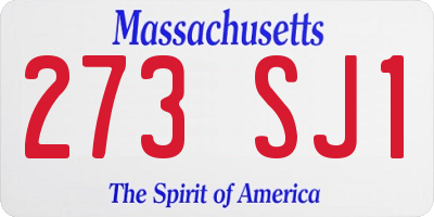 MA license plate 273SJ1