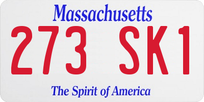 MA license plate 273SK1