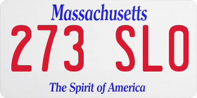 MA license plate 273SL0