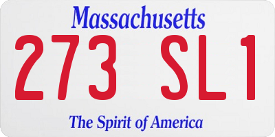 MA license plate 273SL1