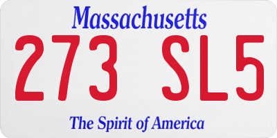 MA license plate 273SL5